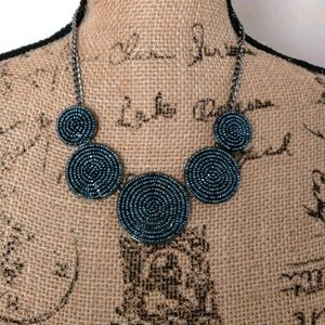 Candie's beaded silver statement necklace